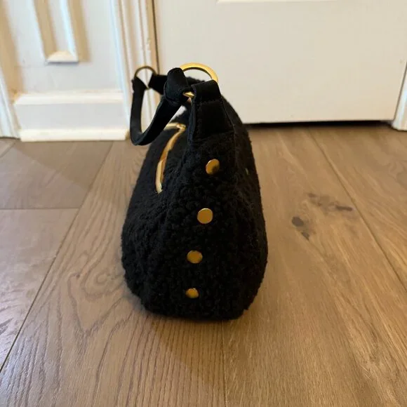 Hammitt Black Sherpa Shearling Becker Shoulder Crossbody Bag EUC - Picture 7 of 9